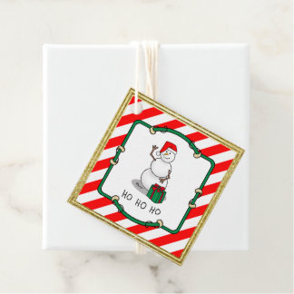 Étiquettes Cadeau Ho Ho Joyeux Noël Père Noël mignonne Snowman