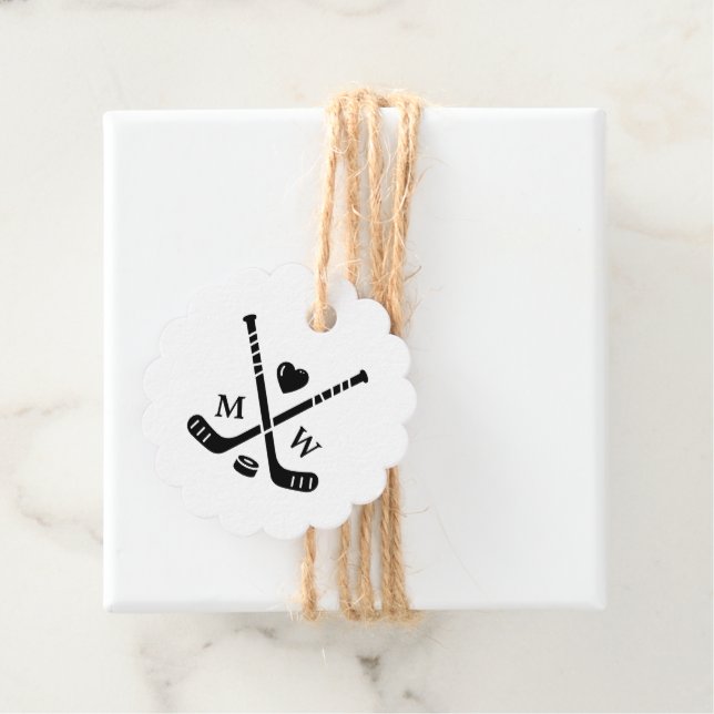 Étiquettes Cadeau Hockey Love (En situation)