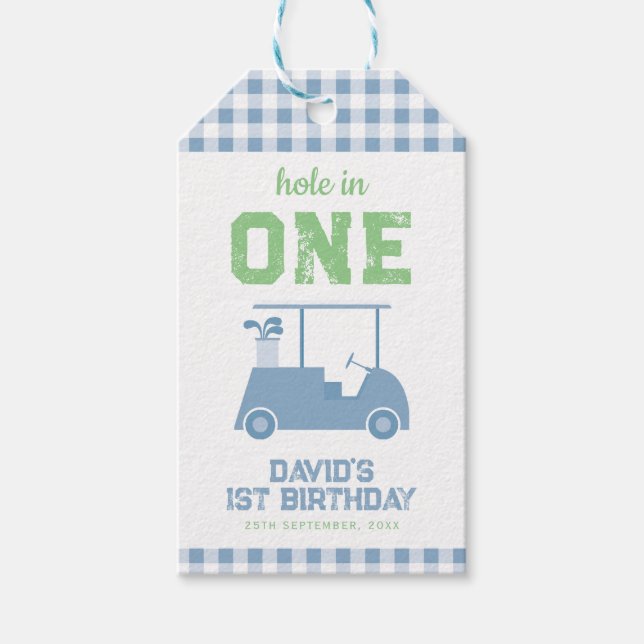 Étiquettes-cadeau Hole in One Par Tee Boy Birthday Thankyou (Devant)