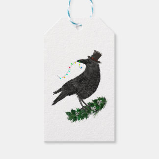 Étiquettes-cadeau Holiday Crow with Top Hat