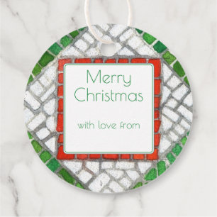 Étiquettes Cadeau HOLIDAY MOSAIC Round Tags cadeaux