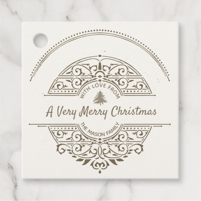 Étiquettes Cadeau Holiday Vintage (Devant)