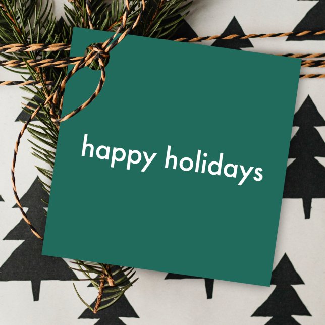 Étiquettes Cadeau Holidays | Simple Forest Green (Créateur téléchargé)