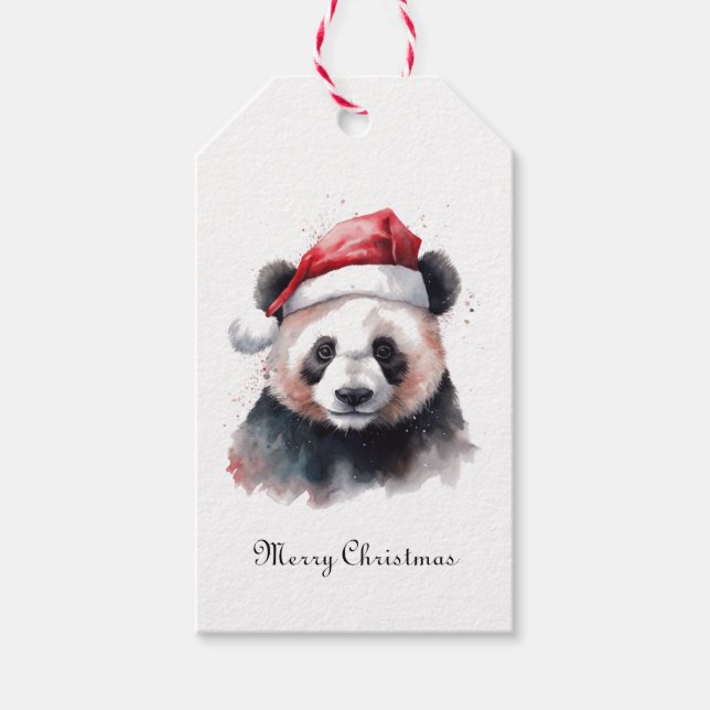 Étiquettes-cadeau Holly Jolly Christmas Panda, coutume (Devant)