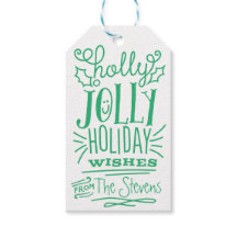 Holly Jolly Happy Holidays Tags cadeaux