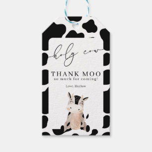 Étiquettes-cadeau Holy Cow Thank Moo Anniversaire