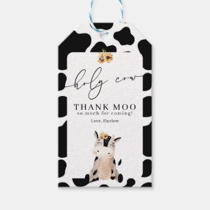 Étiquettes-cadeau Holy Cow Thank Moo Sunflower Anniversaire