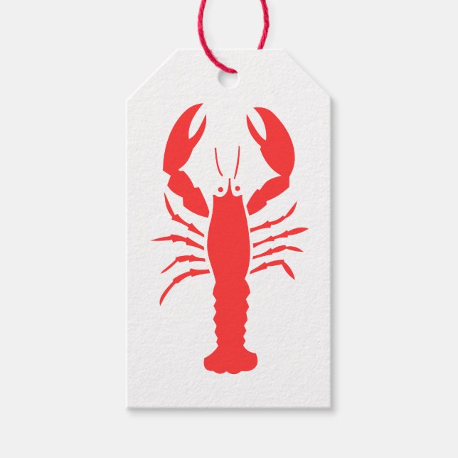 Étiquettes-cadeau homard rouge (Devant)