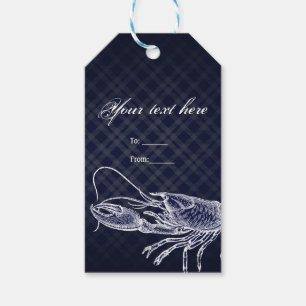 Étiquettes-cadeau Homard vintage Marine Bleu Élégant Chic Party Favo