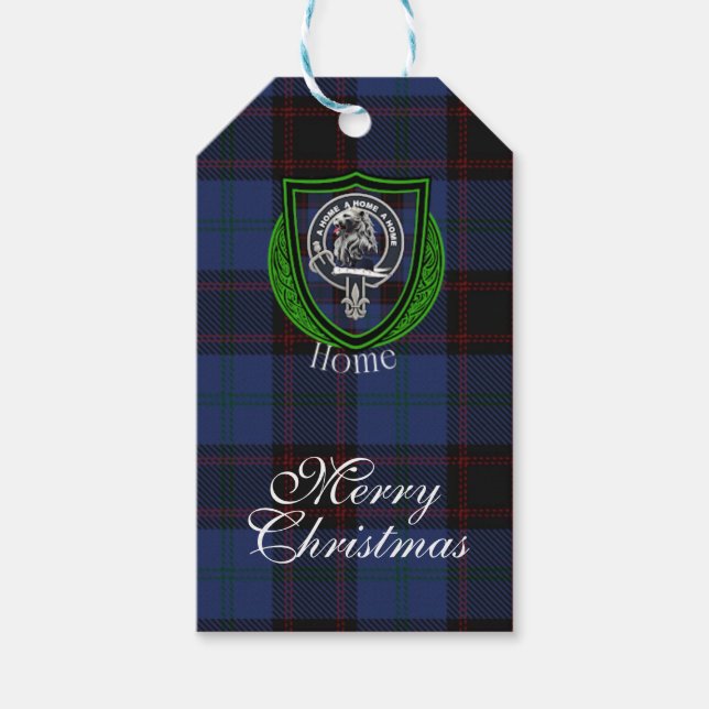 Étiquettes-cadeau Home Scottish Clan Tartan & Crest (Devant)