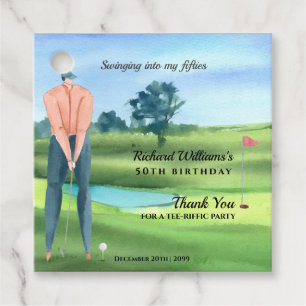 Étiquettes Cadeau Homme Golfeur Balançant Pour Mon 50e Anniversaire