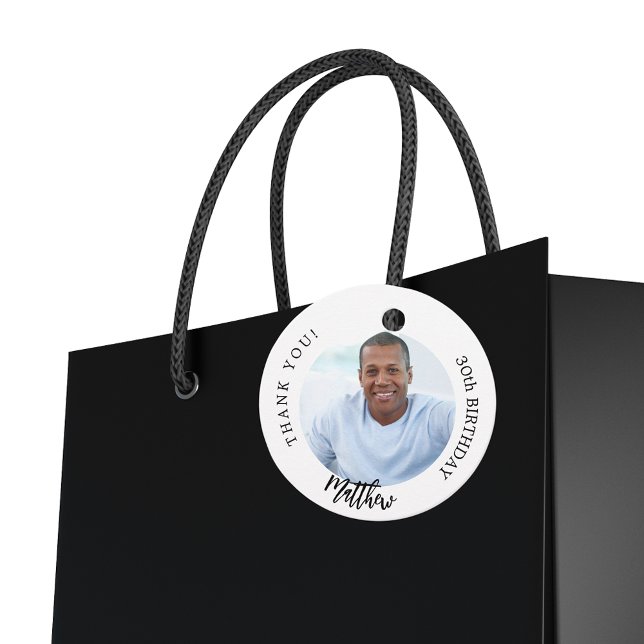 Étiquettes Cadeau Homme photo blanc noir (Créateur téléchargé)