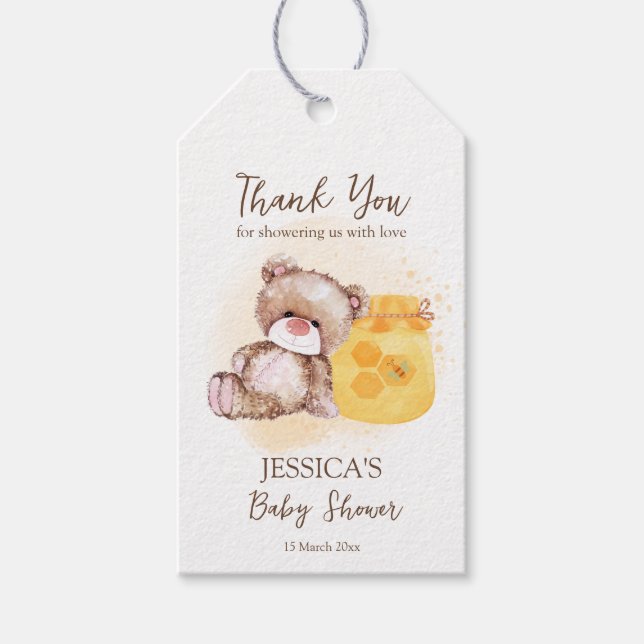 Étiquettes-cadeau Honey pot en peluche de l'ours (Devant)