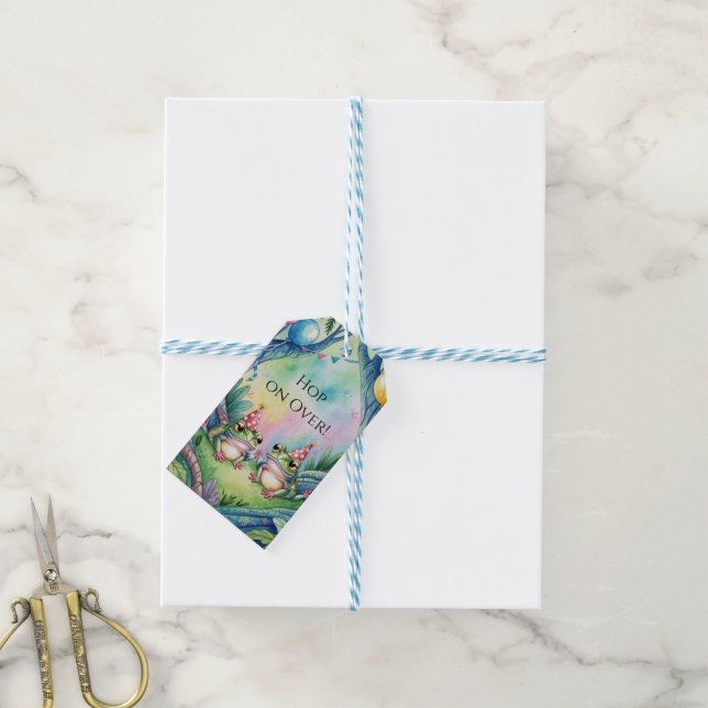 Étiquettes-cadeau Hop On Over Birthday Party Thank You (Avec de laficelle)