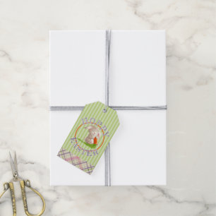 Étiquettes-cadeau Hoppy Joyeux Lapin De Pâques Grandes Et Motif Plai