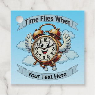 Étiquettes Cadeau Horloge de vol personnalisable "Heures de vol quan