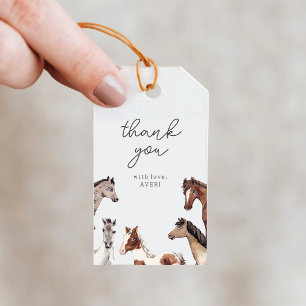 Étiquettes-cadeau Horse Anniversaire Merci Cadeau Tags