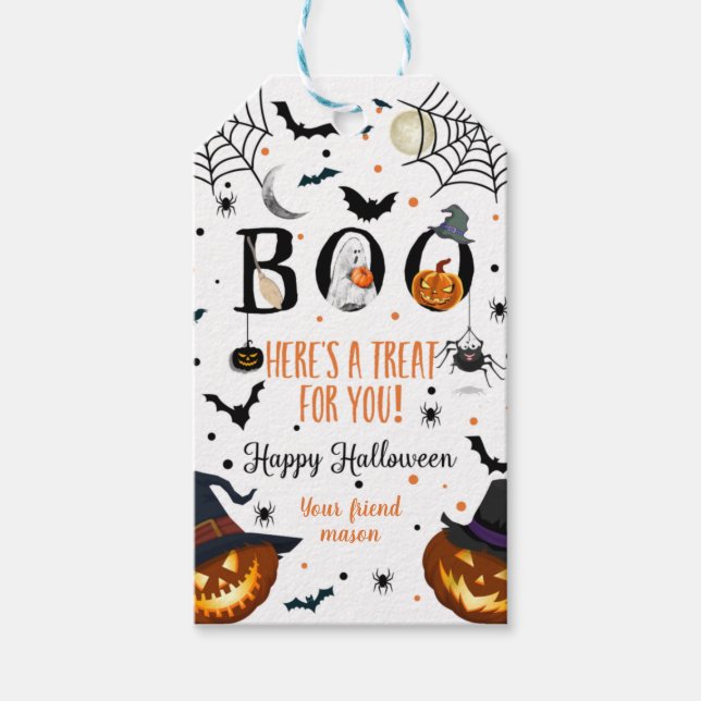 Étiquettes-cadeau Hou! Joyeux Halloween (Devant)
