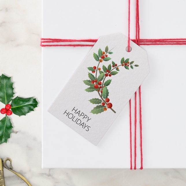 Étiquettes-cadeau Houx Simpliste  (Créateur téléchargé)