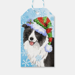 Étiquettes-cadeau Howlidays heureux border collie
