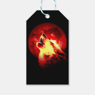 Étiquettes-cadeau Howling Wolf à Red Night
