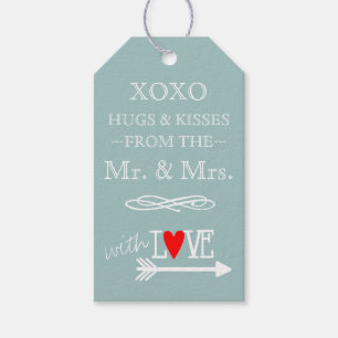 Étiquettes-cadeau Hugs and Kisses from The Mr and Mrs Blue