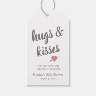 Étiquettes-cadeau Hugs & Kisses merci Baby shower Tags cadeaux