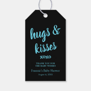 Étiquettes-cadeau Hugs & Kisses Turquoise merci Baby shower Tags cad