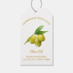 Étiquettes-cadeau Huile d'olive maison simple Hang Tag l Blanc