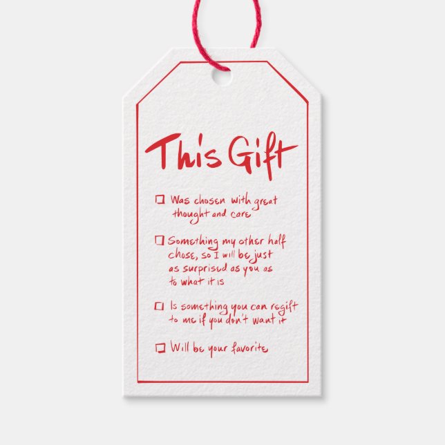 Étiquettes-cadeau Humorous Handwritten Gift Tag (Devant)