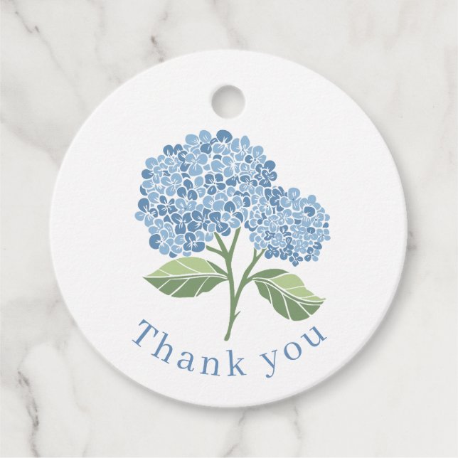 Étiquettes Cadeau Hydrangea Bleu (Devant)