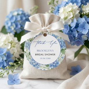 Étiquettes Cadeau Hydrangea Floral Mariage Réception Quelque Chose d