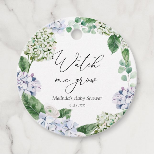 Étiquettes Cadeau Hydrangea Regardez-moi Croire Plante Favoriser (Devant)