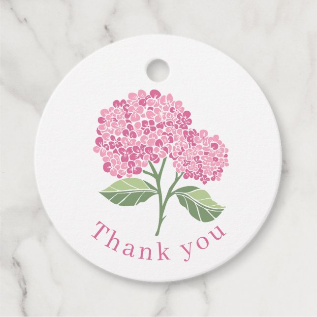 Étiquettes Cadeau Hydrangea Rose (Devant)