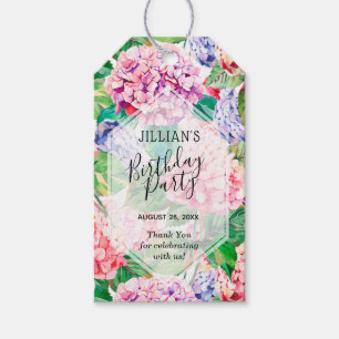 Étiquettes-cadeau Hydrangeas Aquarelles Fête de Mariage Florale