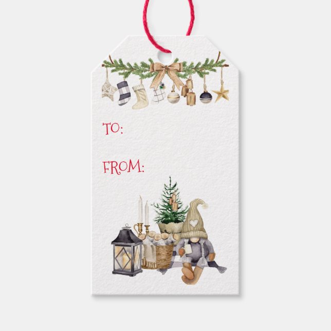 Étiquettes-cadeau Hygge, Joie, Paix, Harmonie Vacances Pliées (Devant)