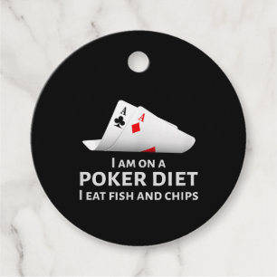 Étiquettes Cadeau I Am On A Poker Diet I Eat Fish And Chips