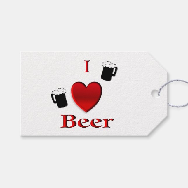 Étiquettes-cadeau I Heart Beer Design (Devant (Horizontal))