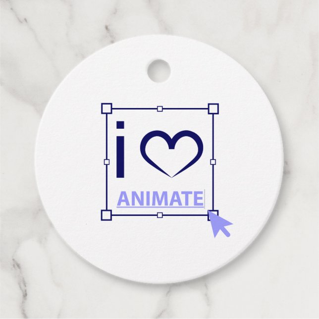 Étiquettes Cadeau I Love Animate (Devant)
