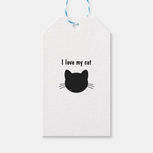 Étiquettes-cadeau I love my cat (Devant)