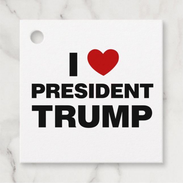 Étiquettes Cadeau I Love Président Trump Heart (Devant)