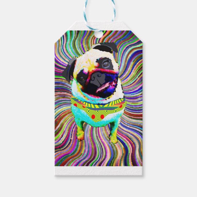 Étiquettes-cadeau I love PUG (Devant)