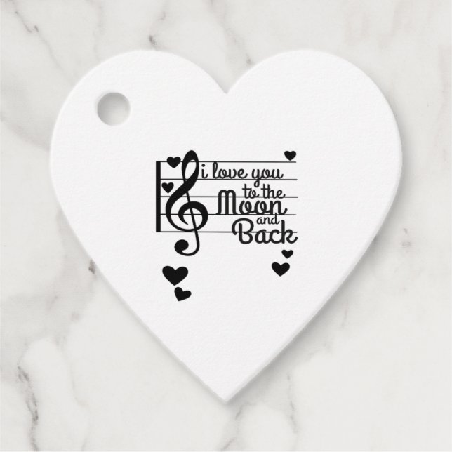 Étiquettes Cadeau I Love You To The Moon And Back Repeating Love Quo (Devant)