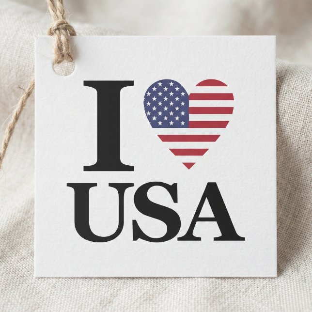 ÉTIQUETTES CADEAU "I ❤️ USA" (Gratitude, Red White Blue.)