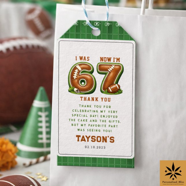 Étiquettes-cadeau I Was 6, Now I’m 7 – Football America 7th Birthday (I Was 6, Now I’m 7 – Football America 7th Birthday Gift Tags
)