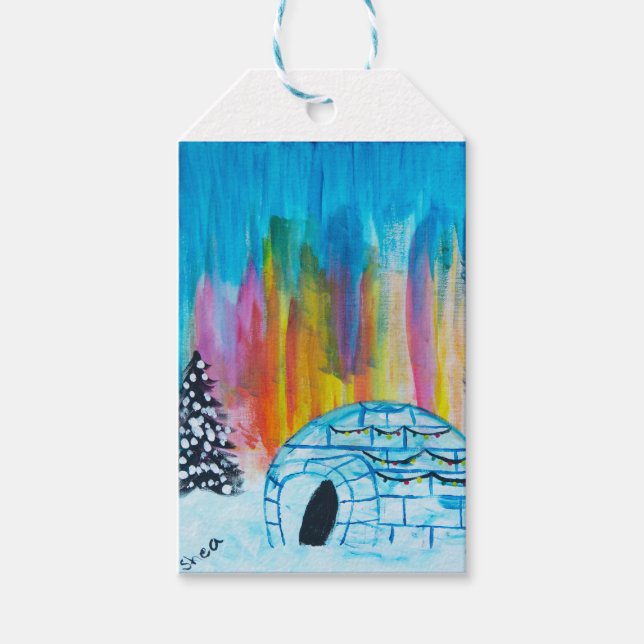 Étiquettes-cadeau Igloo festif (Devant)