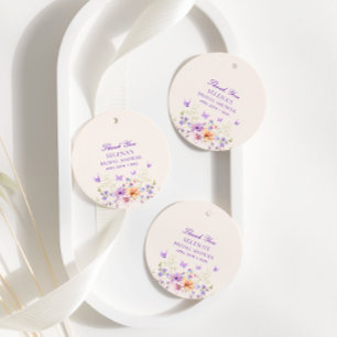 Étiquettes Cadeau Il donne des papillons violets Merci Cadeau de Mar