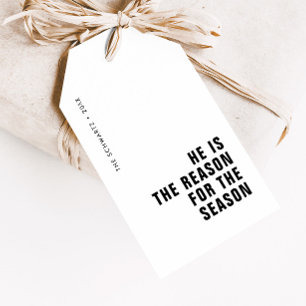 Étiquettes-cadeau Il est la raison de la saison Christian Holiday