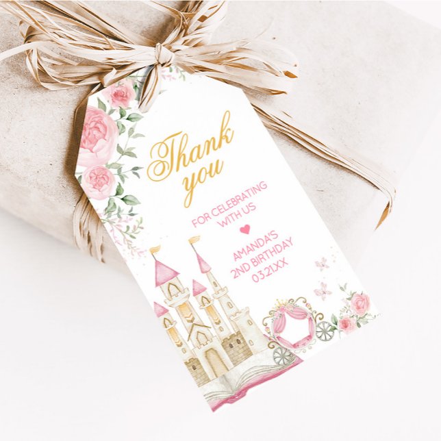 Étiquettes-cadeau Il était une fois princesse Anniversaire Favoriser (Princess Castle Once Upon a Time Birthday Party Favor Tags
)