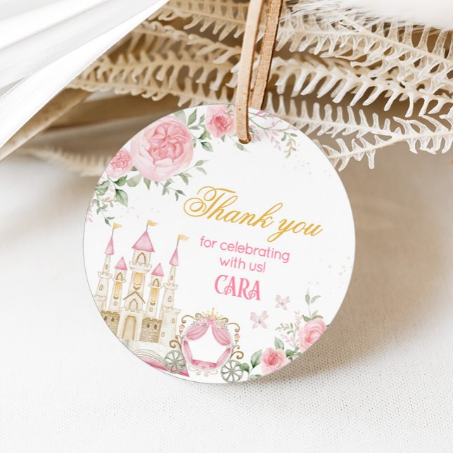 Étiquettes Cadeau Il était une fois princesse fête d'anniversaire (Princess Castle Once Upon a Time Birthday Party Favor Tags)